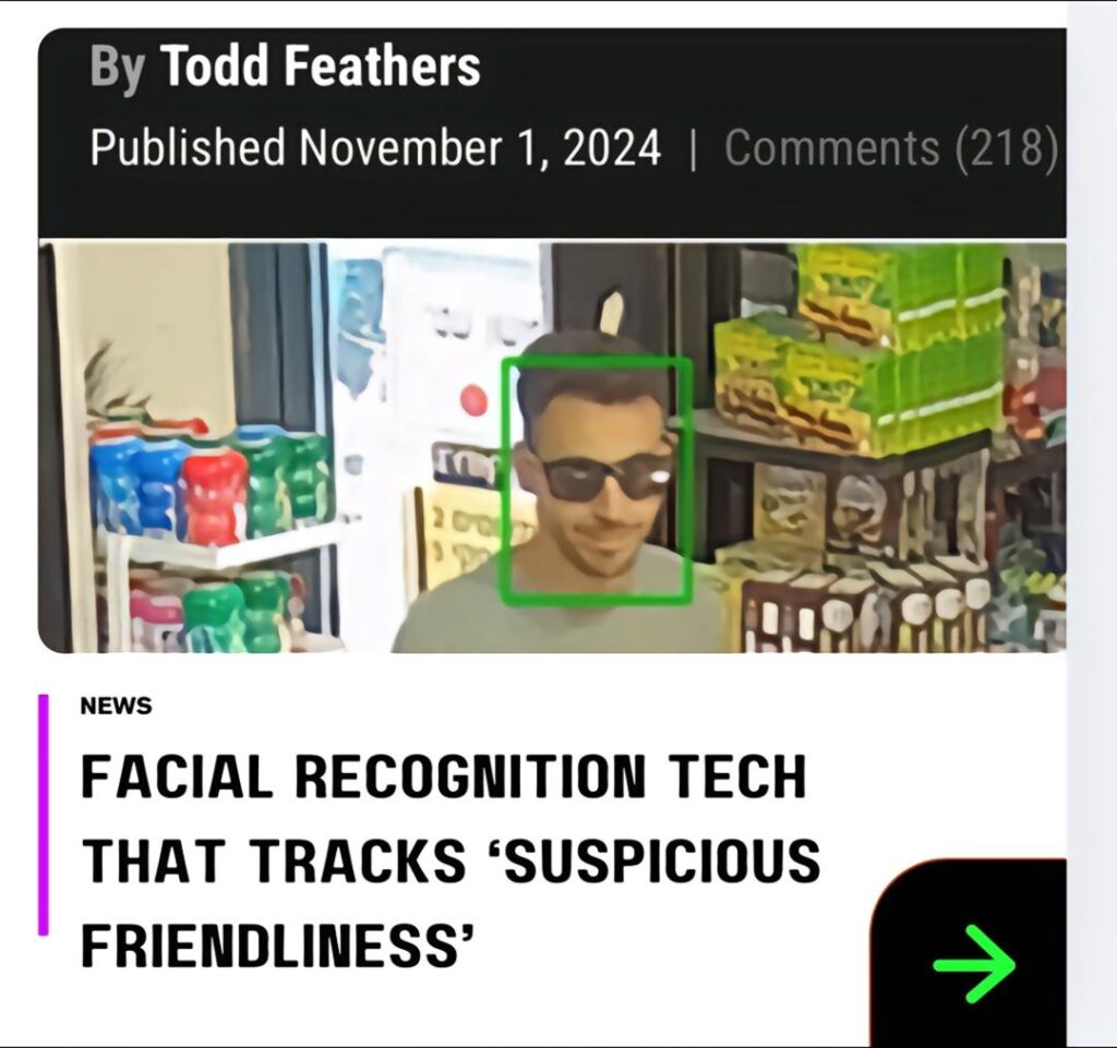 A screenshot of a TikTok video. It shows a person being identified by facial recognition software.